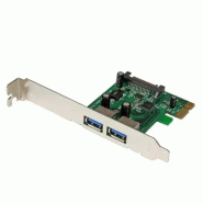 Carte Contrôleur PCI Express (PCIe) vers 2 ports USB 3.0 avec UASP - Alimentation SATA