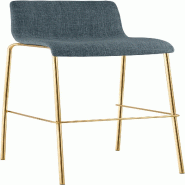 CLP Tabouret de bar Hover Tissu Châssis à quatre pieds Doré Tissu HBT: 100x43x48 cm Bleu - bleu textile 327060