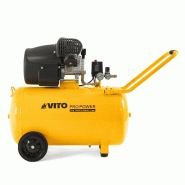 Compresseur à air huile 100L 10Bar 3CV 2.2KW Double cylindre 145 Psi, sur roues Ateliers et Chantiers VITO - jaune métal 5604612762629