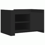 Décoshop26 - Table basse avec étagères et compartiment avec porte design moderne et contemporaine 80 x 50 x 50 cm bois d'ingénierie DEC039777 - Bo