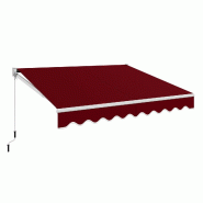 Helloshop26 - Auvent rétractable 295 x 250 cm angle ajustable 40°-100° facile à installer style moderne en aluminium rouge 20_0013631 - 3000227853615