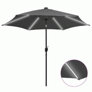 Helloshop26 - Parasol avec led et mât en aluminium 300 cm anthracite 02_0008082 - aluminium 3000432682727