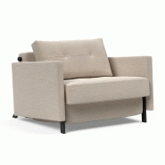 INNOVATION LIVING  FAUTEUIL DESIGN SOFABED CUBED 02 ARMS BLIDA SAND GREY CONVERTIBLE LIT 200*90CM