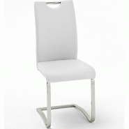 LOT DE 4 CHAISES KILOU TISSU BLANC AVEC PIÈTEMENT LUGE