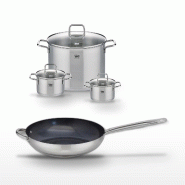 Lot Poêle 32cm et 3 Faitouts Elo Profi Therm Platinum - gris inox 3176239952230