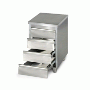 Meuble inox central 4 tiroirs profondeur 700 x 500 mm