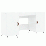 VidaXL Bureau Blanc brillant 140x50x75 cm Bois d'ingénierie Modèle Orion Focus - 829518