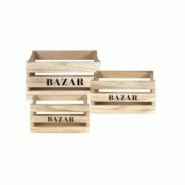 Cagettes en bois Bazar (Lot de 3) The Home Deco Factory - 3561864339042 Cagettes en bois Bazar (Lot de 3) The Home Deco Factory - 3561864339042