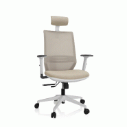 Chaise de bureau PROFONDO PRO W Tissu maille / Tissu beige hjh OFFICE - beige polyester 820027