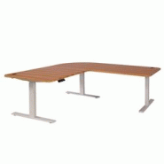 Décoshop26 - Bureau d'angle table d'ordinateur réglable en hauteur électriquement 178 x 178 cm HDF couleur chêne pieds acier blanc 04_0006017 - bl Décoshop26 - Bureau d'angle table d'ordinateur réglable en hauteur électriquement 178 x 178 cm HDF couleur chêne pieds acier blanc 04_0006017 - bl