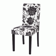 Décoshop26 - Chaise de salle à manger cuisine en tissu jacquard noir pieds foncés design moderne 04_0002323 - 3000272932693