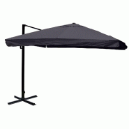 Décoshop26 - Parasol déporté 5 m – Toile polyester anthracite – Structure aluminium/acier – Sans pied 04_0007958 - aluminium 3000262389896