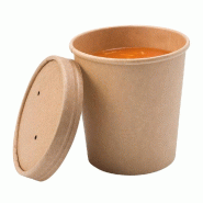 Gobelet carton brun avec couvercle 480 ml - par 25
