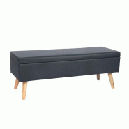 Helloshop26 - Banquette de rangement banc d'appoint 40 x 110 x 40 cm en similicuir noir 13_0017483 - noir Bois manufacturé 3000248959426