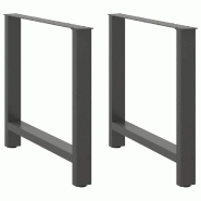 Helloshop26 - Lot de 2 pieds de table à manger modernes 80 x 72-73 cm avec niveleurs réglables en acier anthracite 02_0057554 - acier 3000240103667