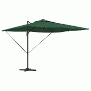 Helloshop26 - Parasol déporté moderne rectangulaire 286 x 284 x 270 cm rotation 360° durable en aluminium vert 02_0058692 - vert aluminium 30002407