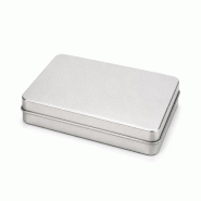 Lot de 3 boîtes plates avec revêtement alimentaire 15,9 x 11 x 2 cm (A6) - gris métal FERA6