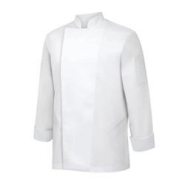 METRO Professional Veste de cuisine, polyester / coton, manches longues, pour hommes, taille S, noir / gris - S blanc polyester 7183-22 METRO Professional Veste de cuisine, polyester / coton, manches longues, pour hommes, taille S, noir / gris - S blanc polyester 7183-22