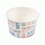 Pot à glace en carton Parole 120ml Ø7,7x4,7cm - par 2000