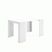 SKRAUT HOME Table console extensible, 140, Pour 6 personnes, Table à Manger, Blanc - blanc Bois manufacturé EX140B2018