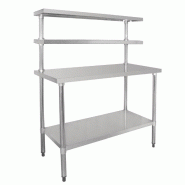 Table inox avec 2 étagères supérieures 1200 mm | Vogue -