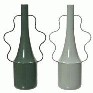 Vases en fer anses courbées vert 18x10x34 cm - par 2