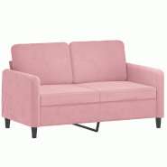 VidaXL Canapé à 2 places Rose 120 cm Velours Modèle Iermonel - 359435