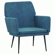 VidaXL Fauteuil Bleu 62x79x79 cm Velours Modèle Vega Core Plus - 351381