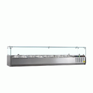 Vitrine à ingrédients réfrigérée avec pare-haleine - 8 x GN1/4 | Tefcold - GVC33-180