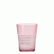 Zafferano Set de 6 Verres Filante Tumbler en Verre Coloré Améthyste avec Décorations à la Main en Fil Blanc, Design Élégant et Résistant pour T