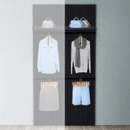 Élément suivant Vertigo noir/noir 2 tablettes + 1 penderie L60xH240cm