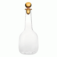 Bouteille Zafferano Bilia en verre borosilicate couleur Jaune or, design artisanal raffiné pour table élégante et minimaliste, série Bilia - doré
