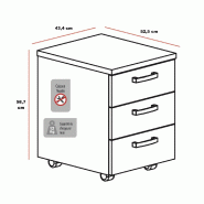 Caisson mobile 3 tiroirs classiques bicolore - MobelLinea - Gris anthracite, Gris aluminium_0