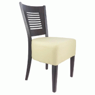 Chaise d'intérieur Amilly en bois assise tapissée en simili cuir beige - par 2