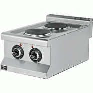 Climahosteleria Cuisinière électrique de table 2 zones 2x1,75 kW 400x635x285h mm EMP6KE010 Line 600 Istanbul - EMP6KE010