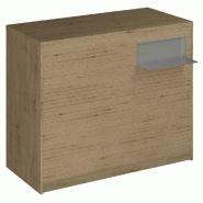 Comptoir Vertigo H T01nat. Spl.Droit L120cm 2tabl.Couliss. 4tab.Amovib. Chênecla
