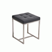 Décoshop26 - Tabouret bas assise repose-pieds en PVC et acier inoxydable hauteur 47 cm 10_0001216 - inox 3000692369604