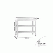 GGM Gastro Tables Inox de Travail Centrales Premium avec 2 étagères - Profondeur 700 mm - ATK77ZB - 4063326275886