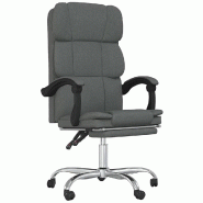 Helloshop26 - Chaise fauteuil siège pivotante de inclinable de bureau informatique étude foncé tissu gris 02_0024242 - gris métal 3000215329191