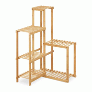 Helloshop26 - Étagère d'angle à plantes moderne 6 emplacements pour salon chambre touche naturelle en bambou beige 13_0012238 - beige Bambou 300024