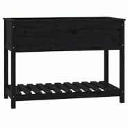 Helloshop26 - Jardinière bac lit surélevé plantes fleurs terrasse jardin avec étagère 111,5 x 54 x 81 cm bois massif de pin noir 02_0038388 - 300 Helloshop26 - Jardinière bac lit surélevé plantes fleurs terrasse jardin avec étagère 111,5 x 54 x 81 cm bois massif de pin noir 02_0038388 - 300