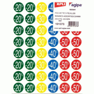 Lot de 10 240 étiquettes adhésives avec taux de remise préimprimé, diam. 24mm - 3270241013733