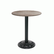 RestooTab - Table Versailles Ø60cm décor chêne saman - marron fonte TB-VRS-R60M-CH.SAM