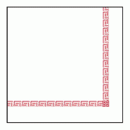Serviette intissé blanc motif Grec 40x40cm - par 700
