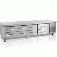 Soubassement réfrigéré 8 tiroirs GN 1/1 - 350 L | 2230x700x680 mm | Tefcold - UC5480