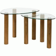 Table gigogne galet en verre trempé Clara (Lot de 2) The Home Deco Factory - 3664944699880 Table gigogne galet en verre trempé Clara (Lot de 2) The Home Deco Factory - 3664944699880