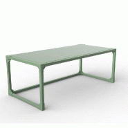 Table GILKIT structure et plateau 2mm en métal vert 110x53x40 cm