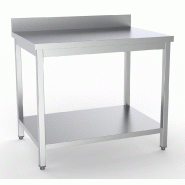Table inox de travail dosseret + étagère démontable profondeur 600m... - P7333.0096