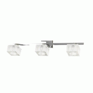 Top light Applique Toplight Metropolitan 3 lumières avec douille G9, structure chromée et verre travaillé, design moderne 55x10x12cm - argenté 805