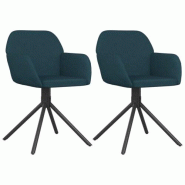 VidaXL Chaises pivotantes à manger lot de 2 Bleu Velours Modèle Fantaisie Moderne - 344739XL